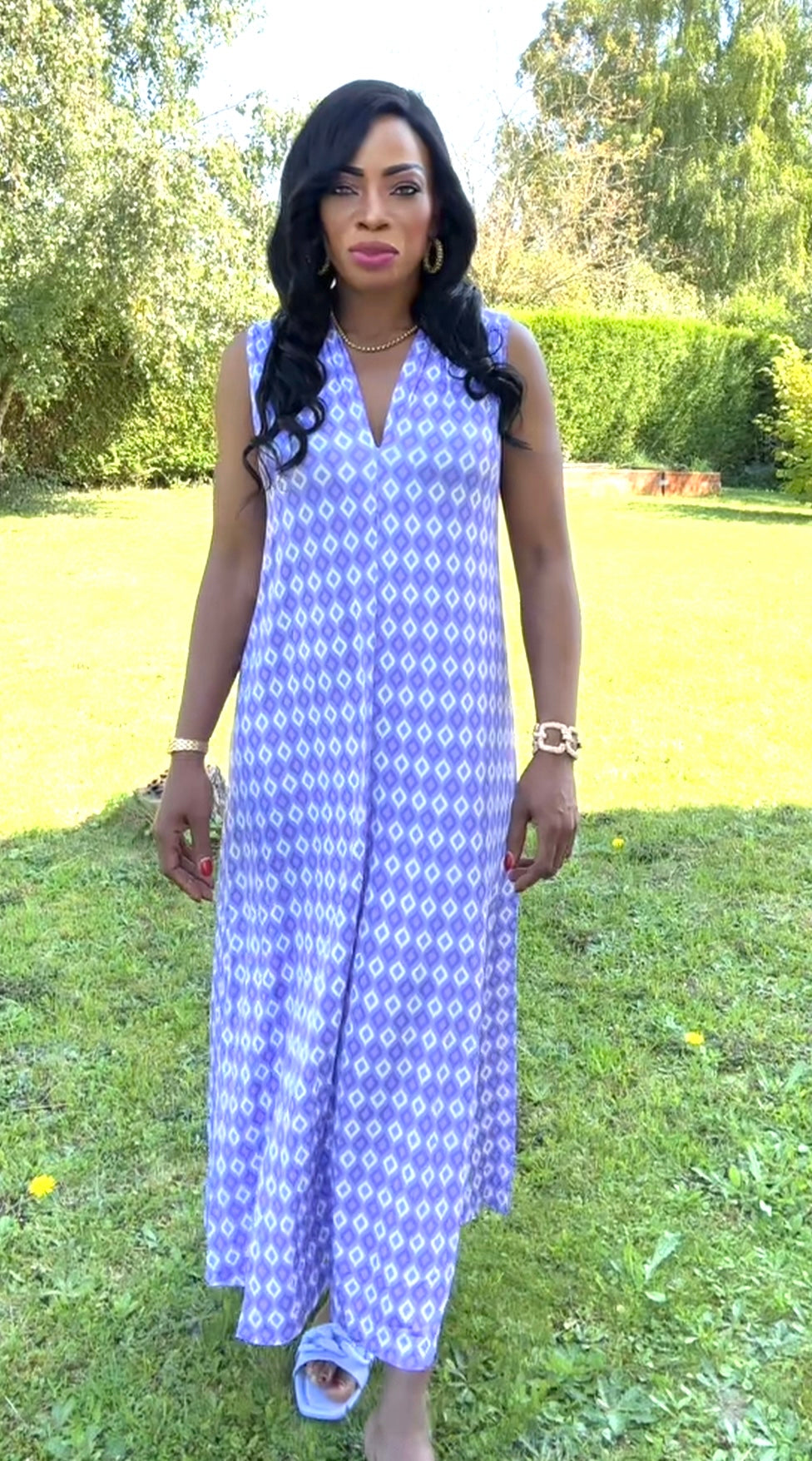 Robe imprimée sans manches