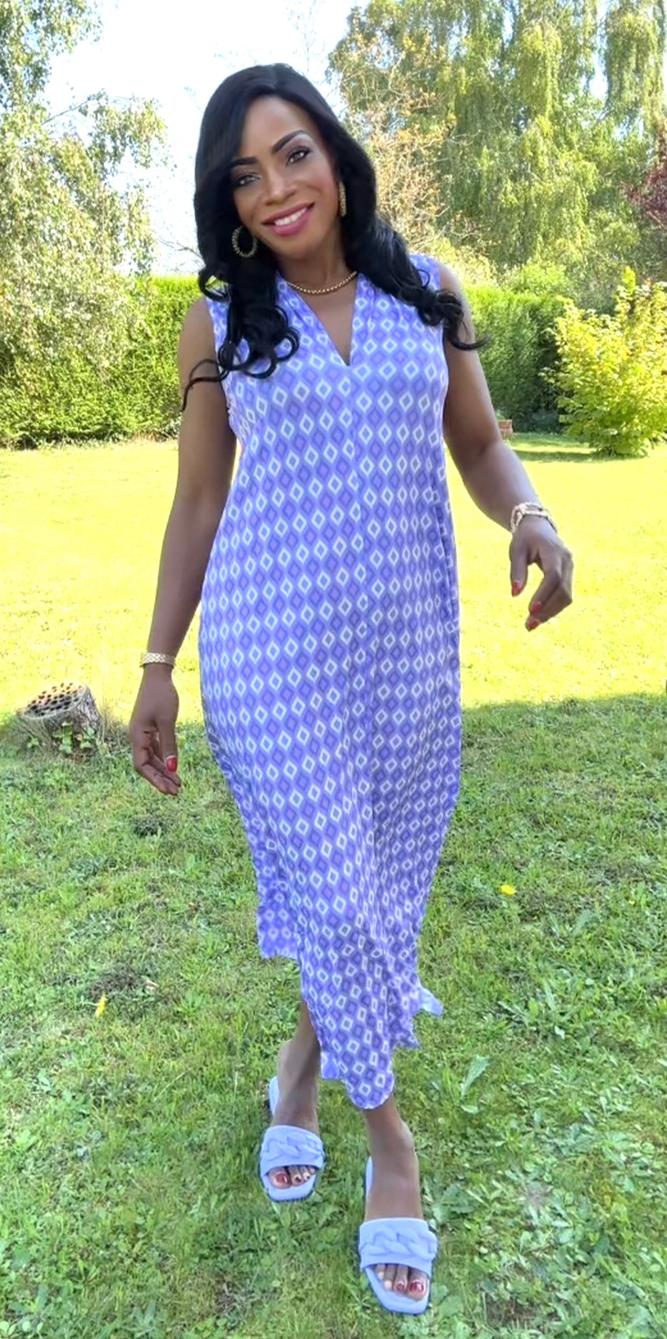 Robe imprimée sans manches