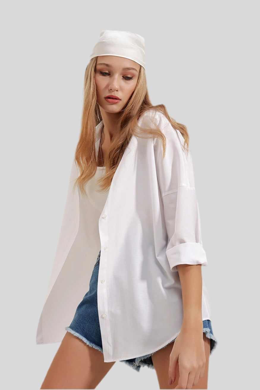 Chemise oversize en popeline