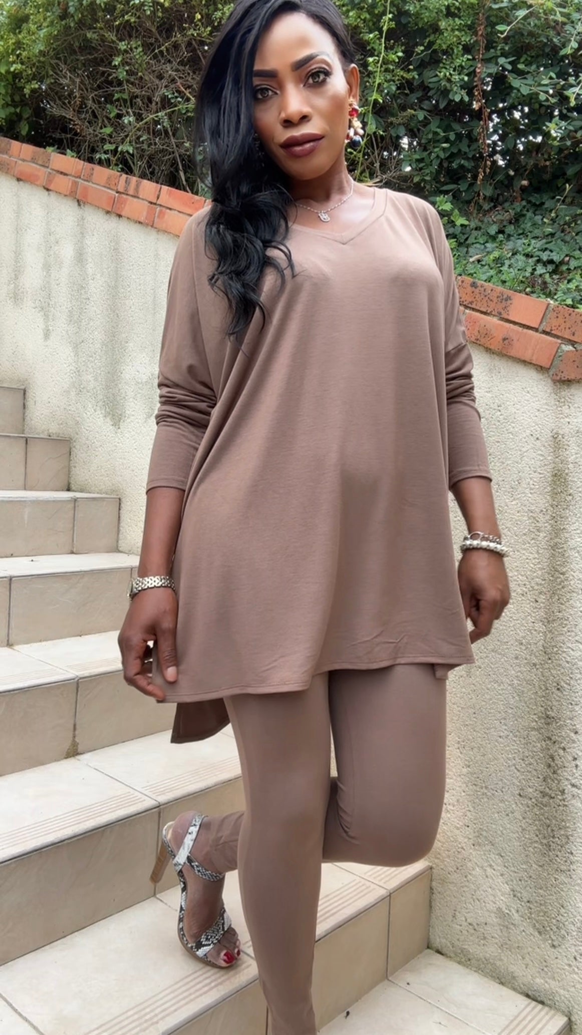 Ensemble oversize T-shirt legging Moka