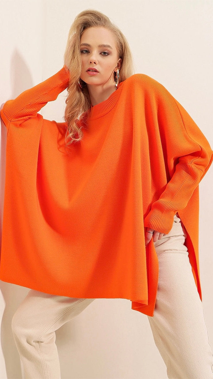 Mix&match V-neck poncho