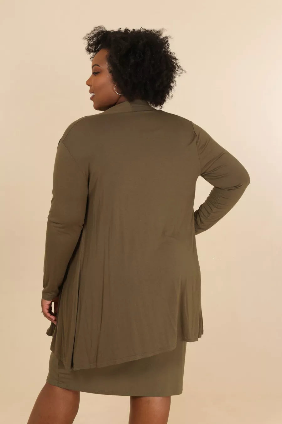 Cardigan mi-long ouvert devant