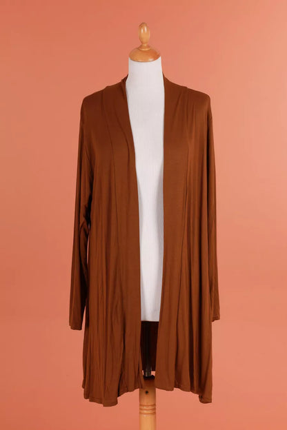 Cardigan mi-long ouvert devant