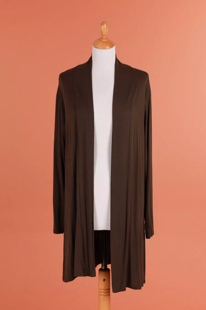 Cardigan mi-long ouvert devant
