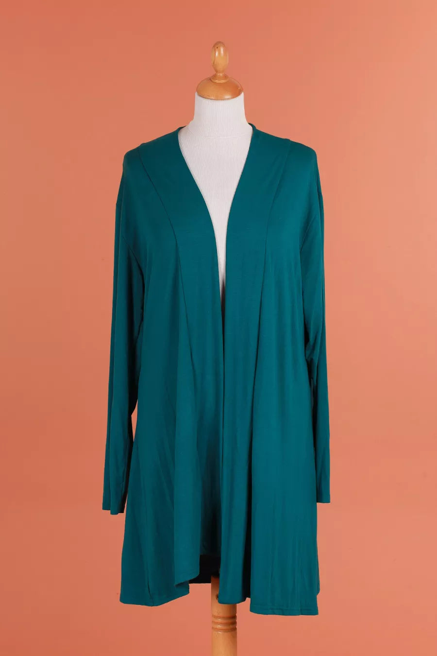 Cardigan mi-long ouvert devant