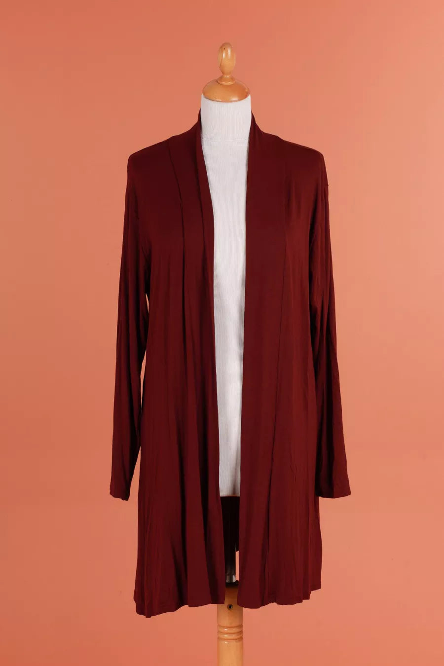 Cardigan mi-long ouvert devant