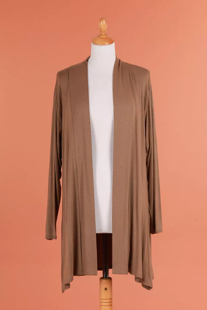 Cardigan mi-long ouvert devant