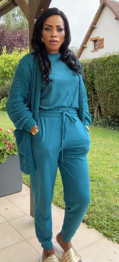 Ensemble Cardigan, t-shirt et jogging avec poches