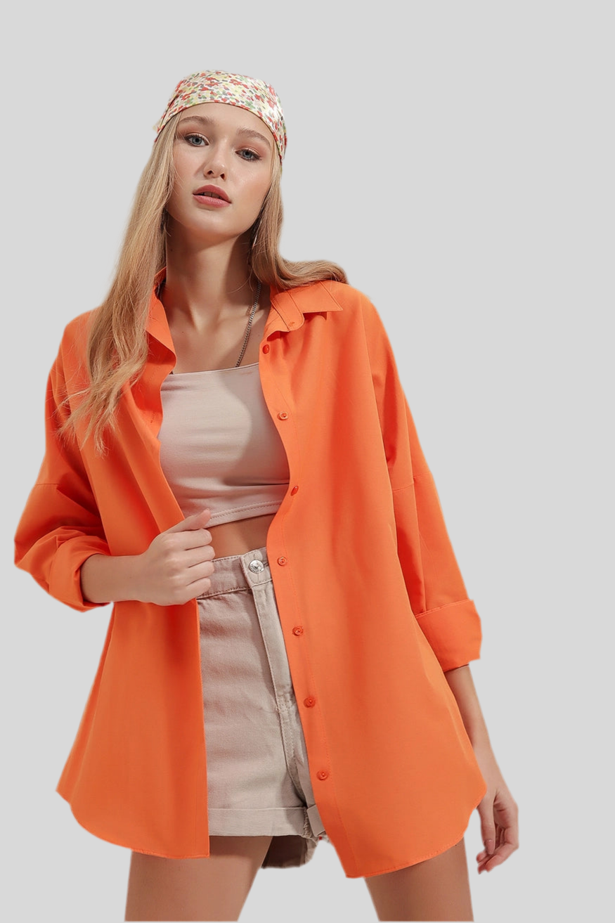 Chemise oversize en popeline