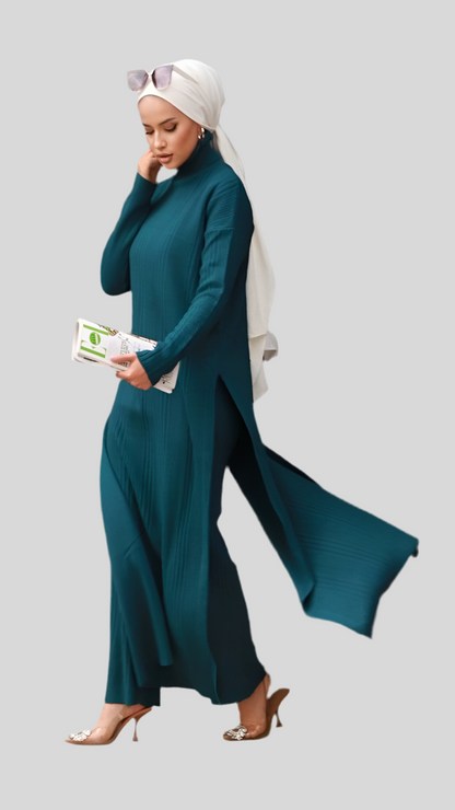 Ensemble robe en tricot à col roulé