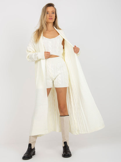 Mid-length flared cardigan