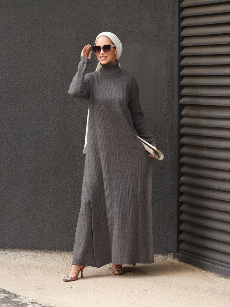 Ensemble robe en tricot à col roulé