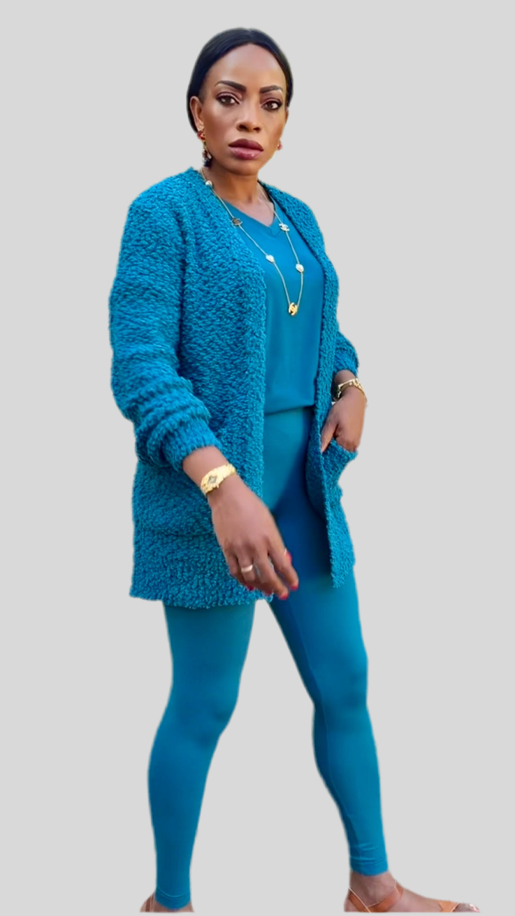 Ensemble Cardigan, t-shirt et legging en micro fibre