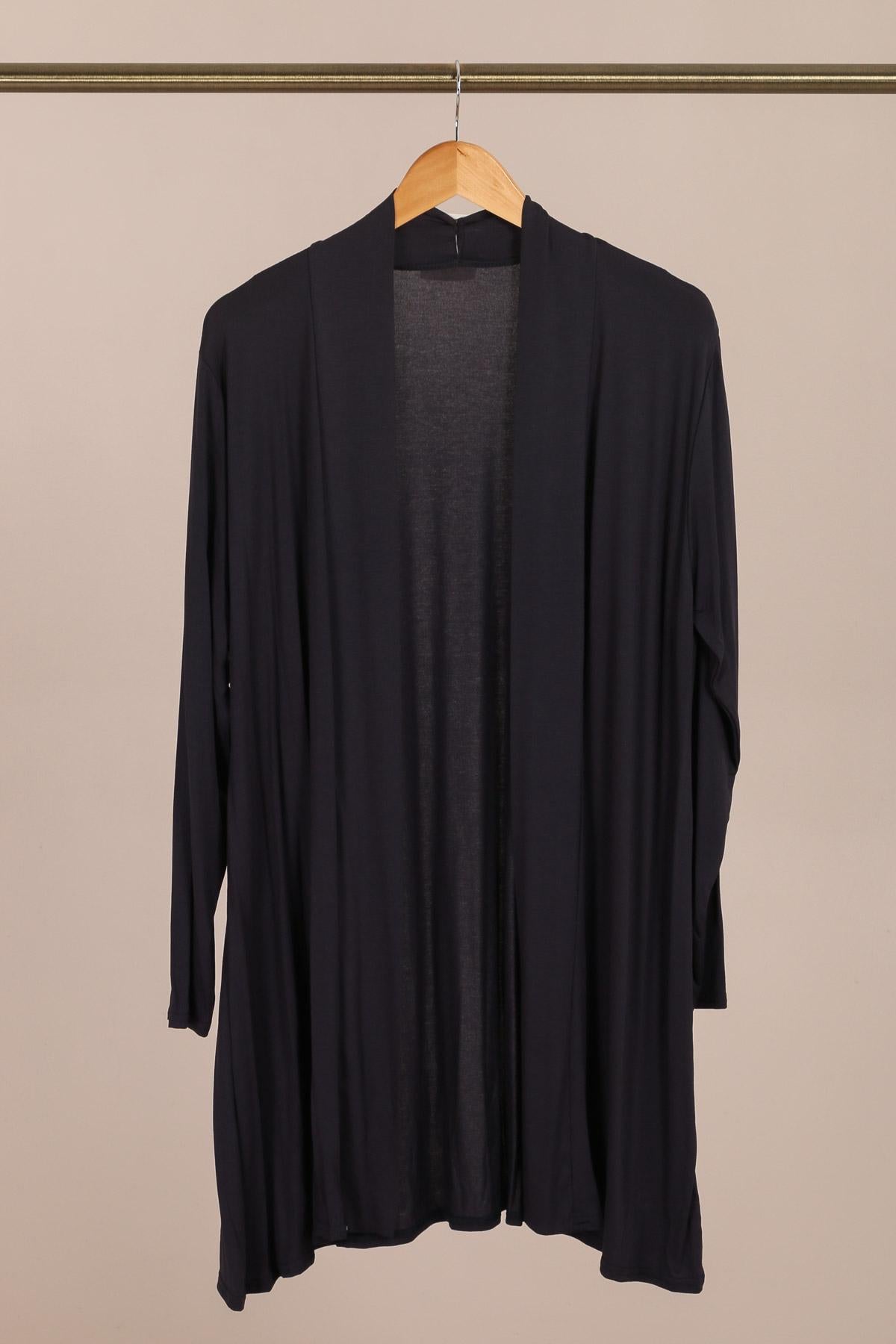 Cardigan mi-long ouvert devant