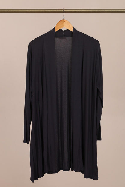 Cardigan mi-long ouvert devant