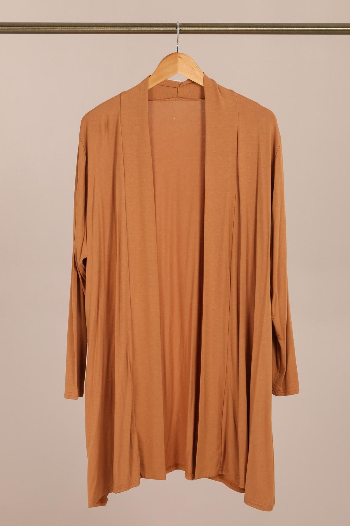 Cardigan mi-long ouvert devant