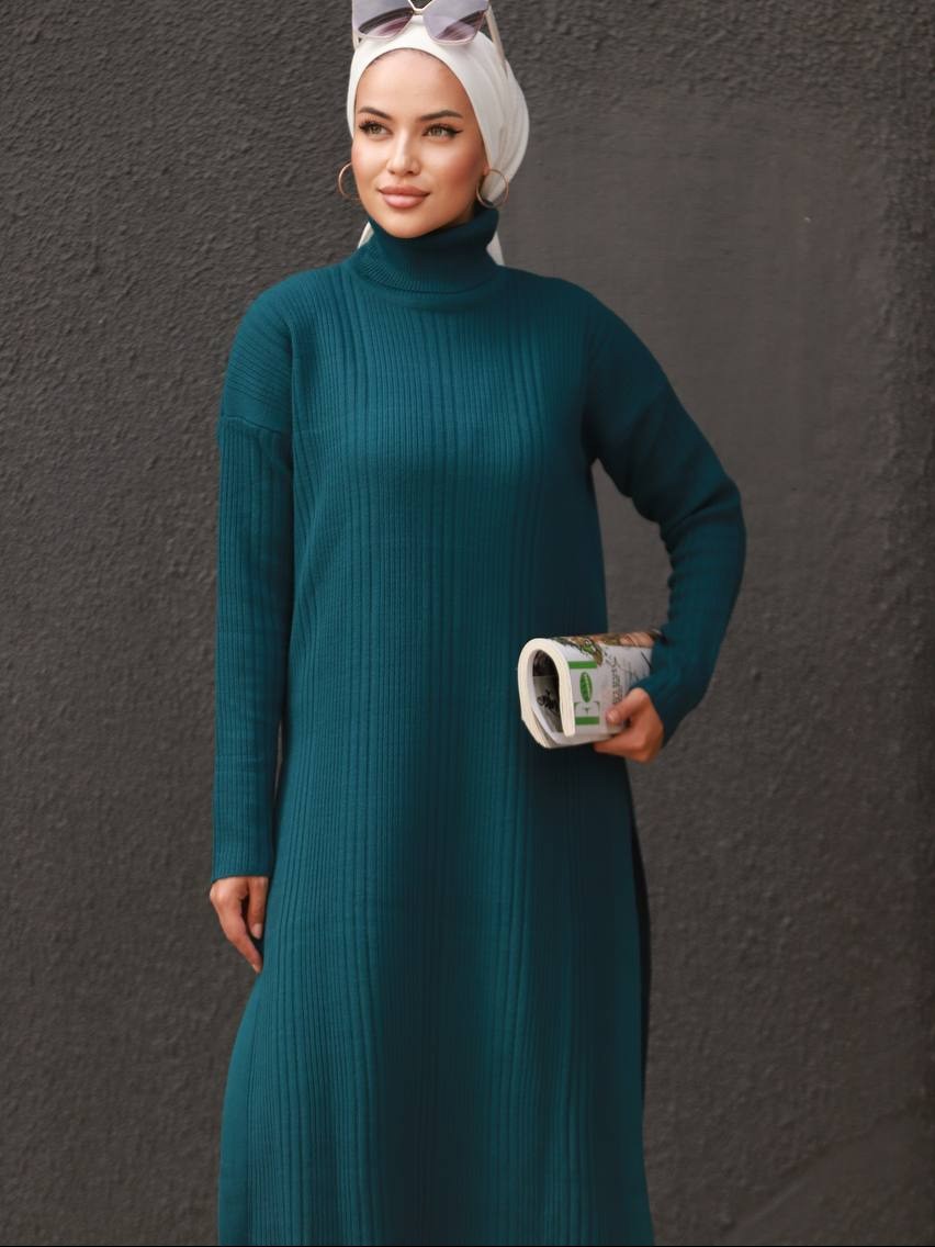 Ensemble robe en tricot à col roulé