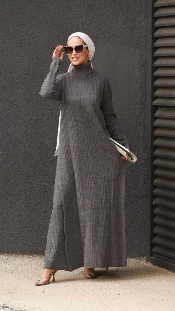 Ensemble robe en tricot à col roulé