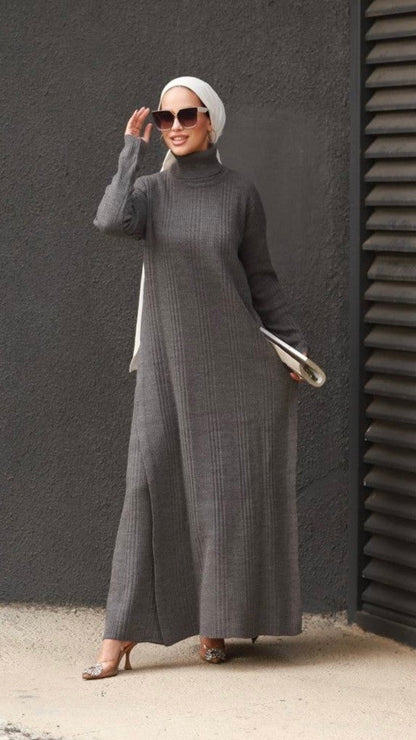 Ensemble robe en tricot à col roulé