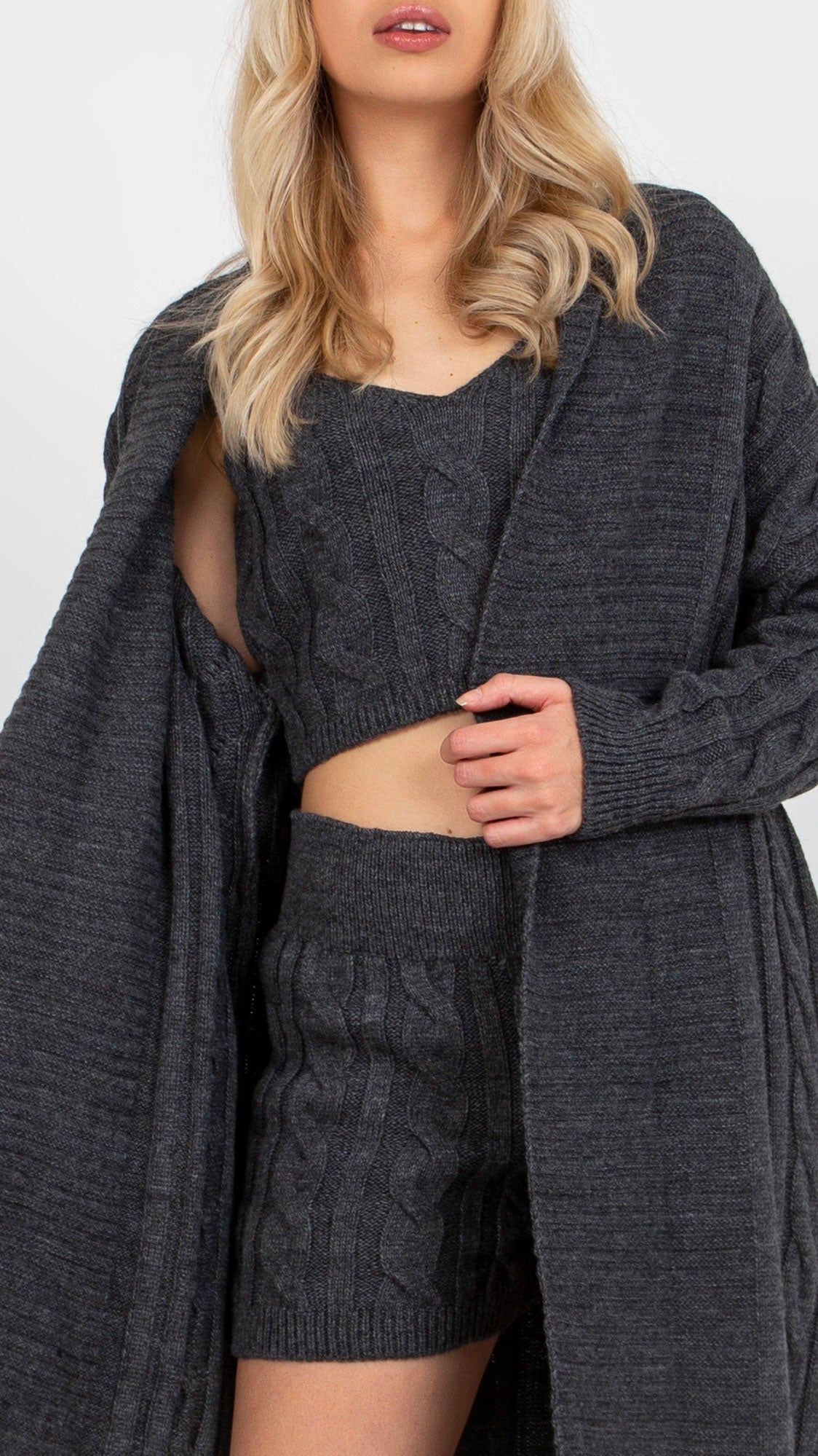 Mid-length flared cardigan