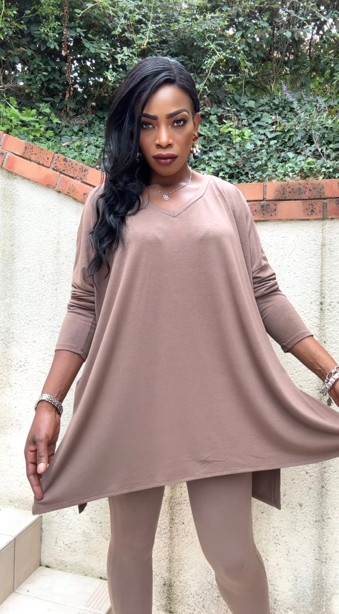 Ensemble oversize T-shirt legging Moka
