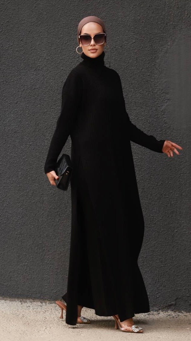 Ensemble robe en tricot à col roulé