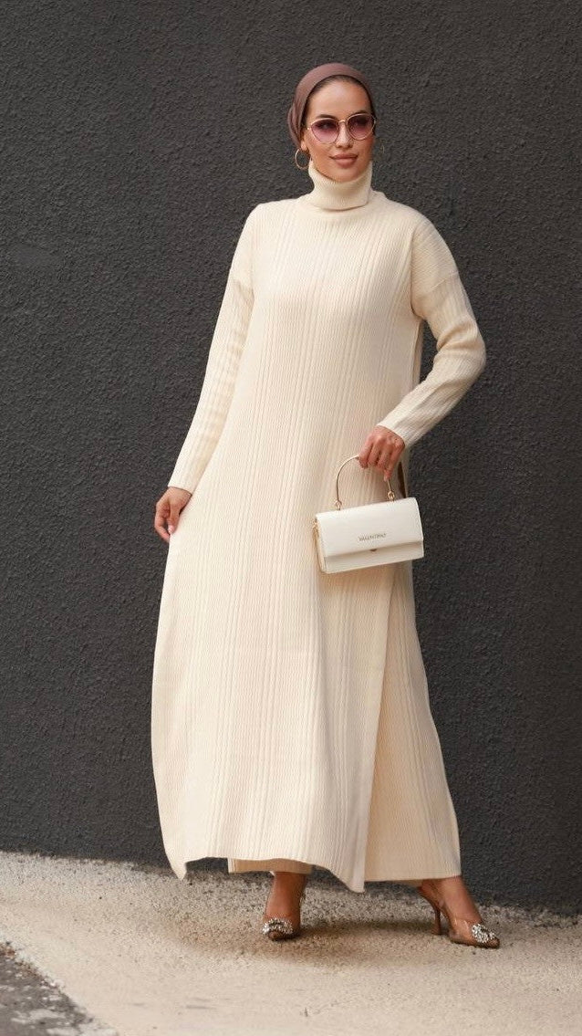 Ensemble robe en tricot à col roulé