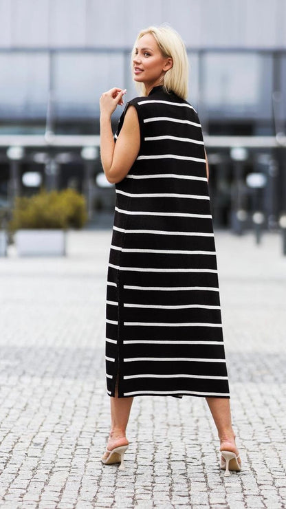 Mid-length flared cardigan