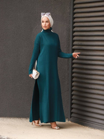 Ensemble robe en tricot à col roulé