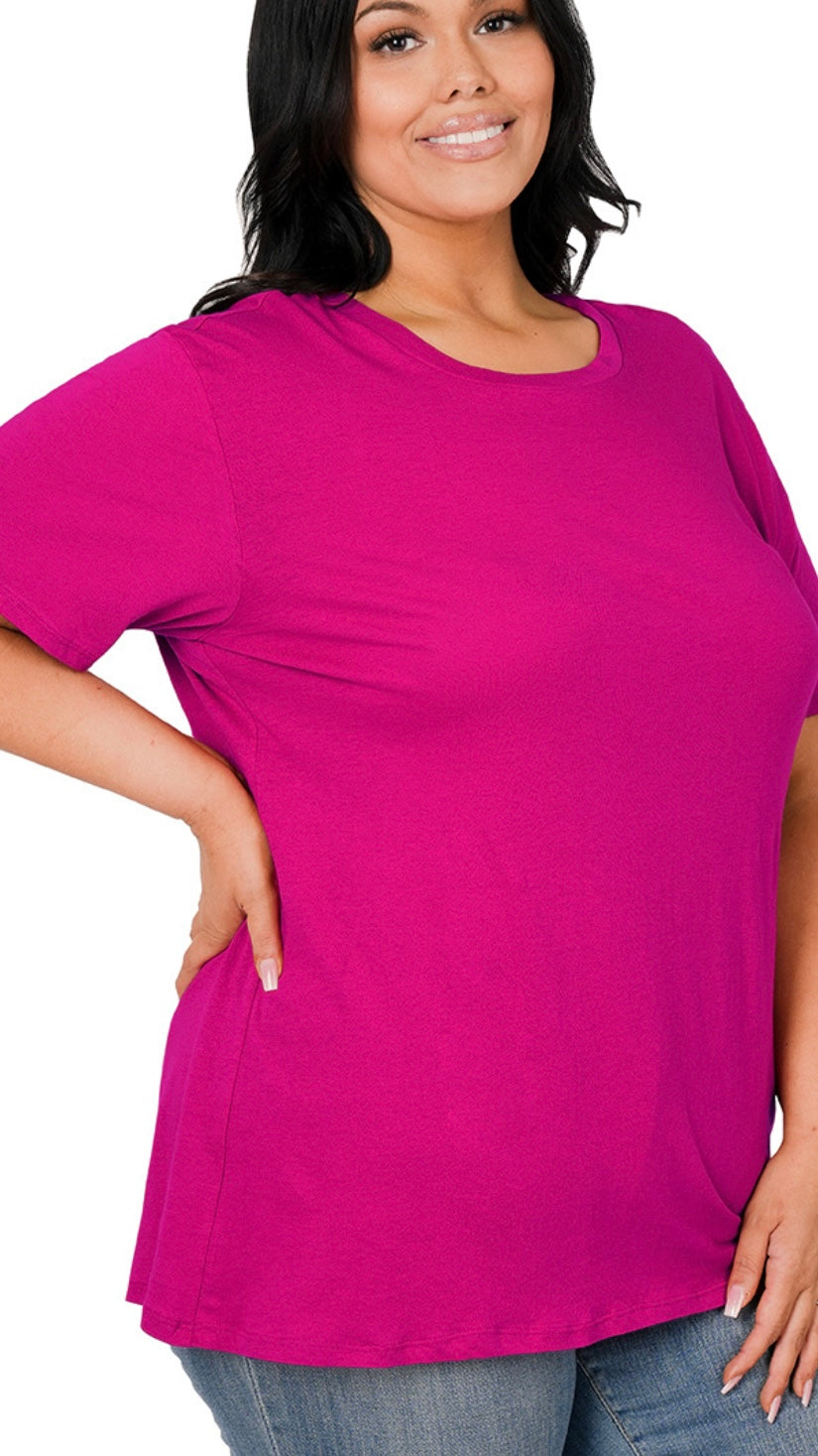 Round neck short-sleeved t-shirt