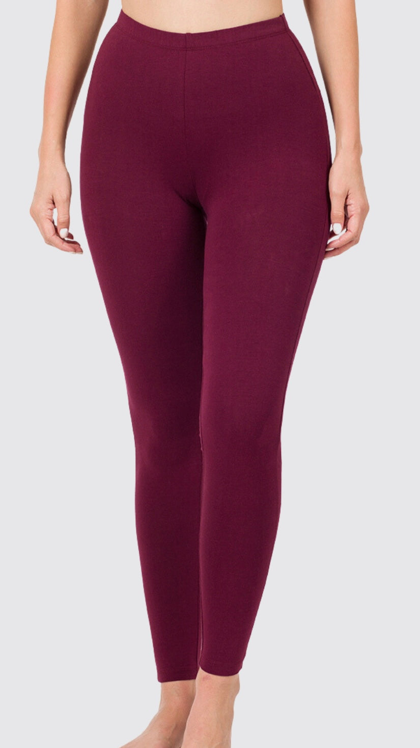Burgundy full length leggings 