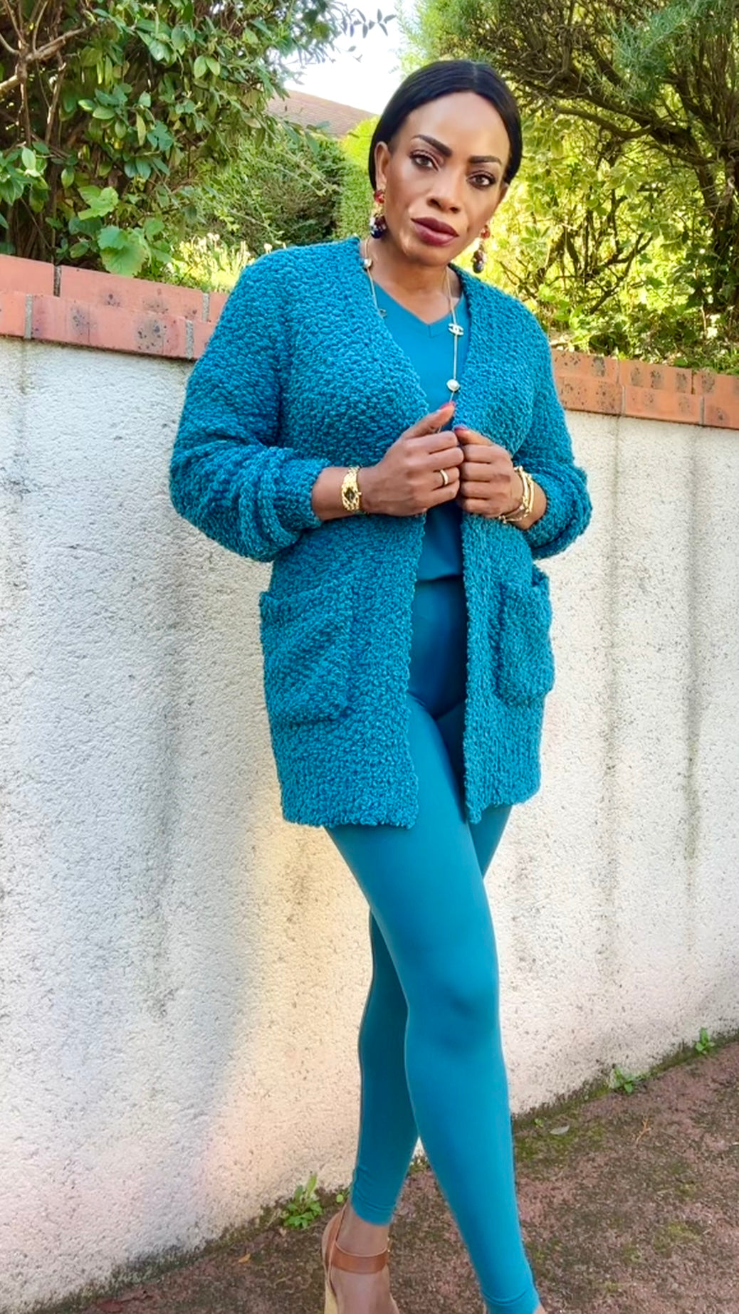 Ensemble Cardigan, t-shirt et legging en micro fibre